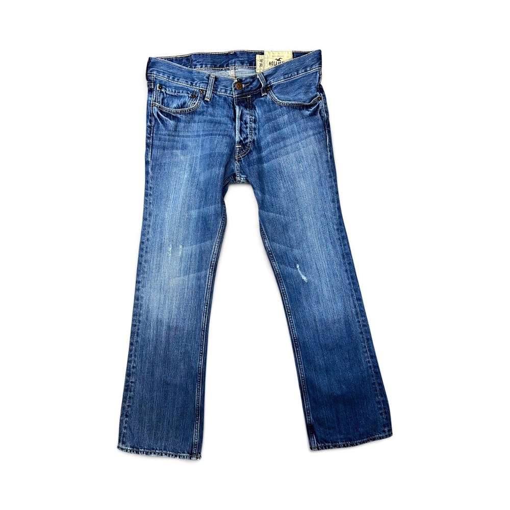 Hollister Men's Low Rise Slim Bootcut Distressed Denim Jeans Waist 31" VTG